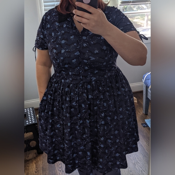 Purple & Black Bats Print Brady Flare Dress - Picture 2 of 2